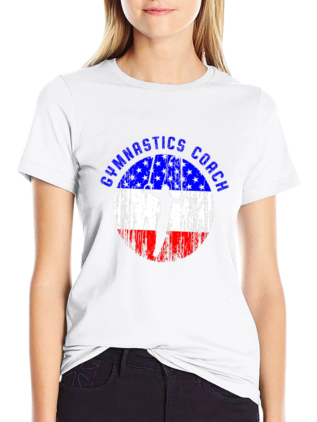 Gymnastics Coach USA Flag T-Shirt
