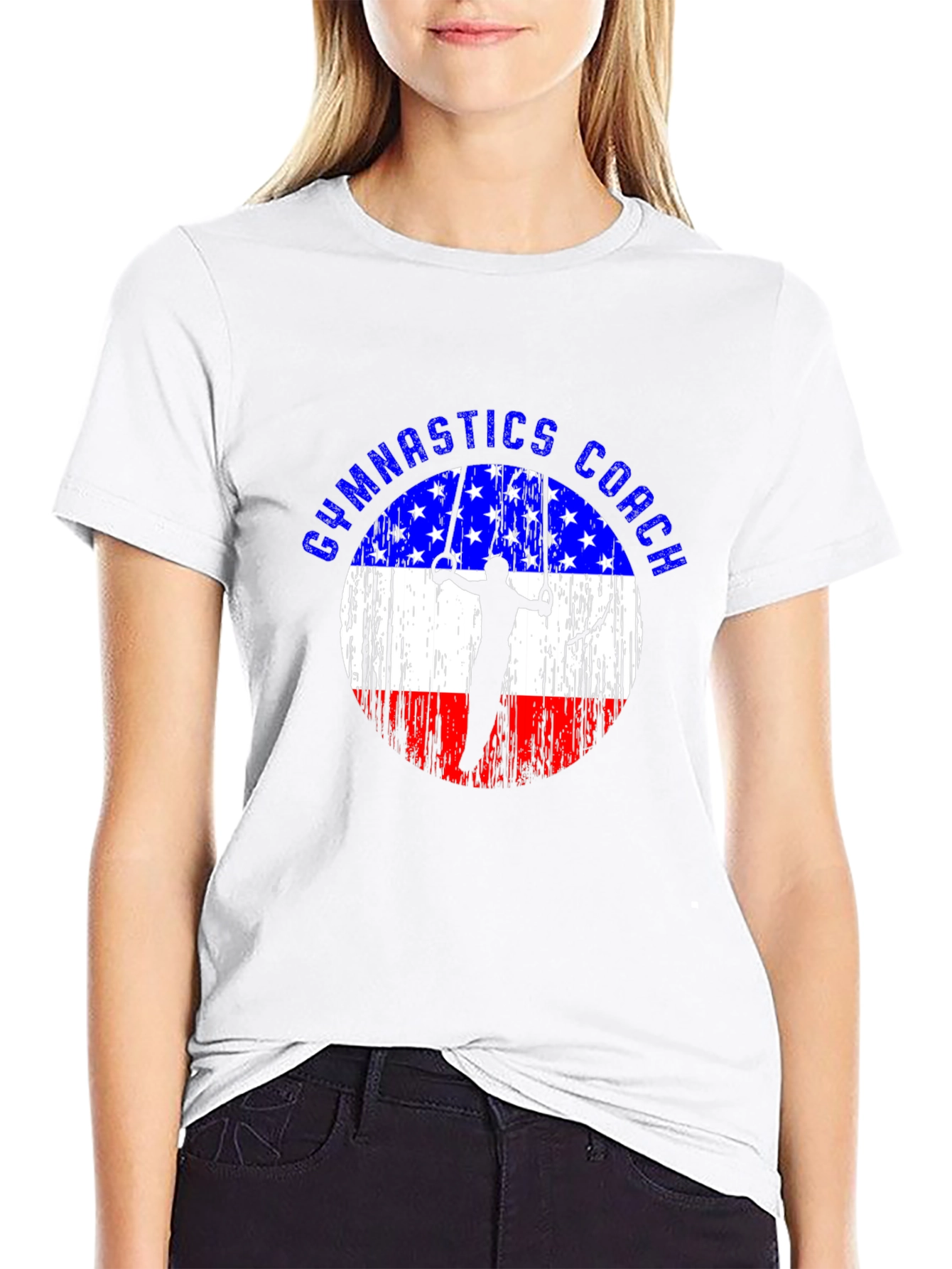 Gymnastics Coach USA Flag T-Shirt