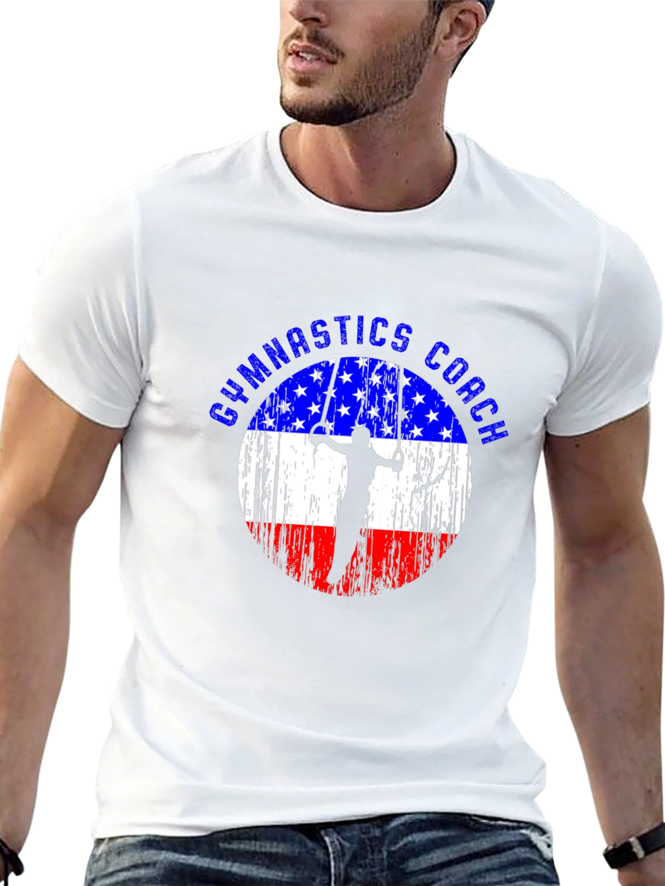 Gymnastics Coach USA Flag T-Shirt