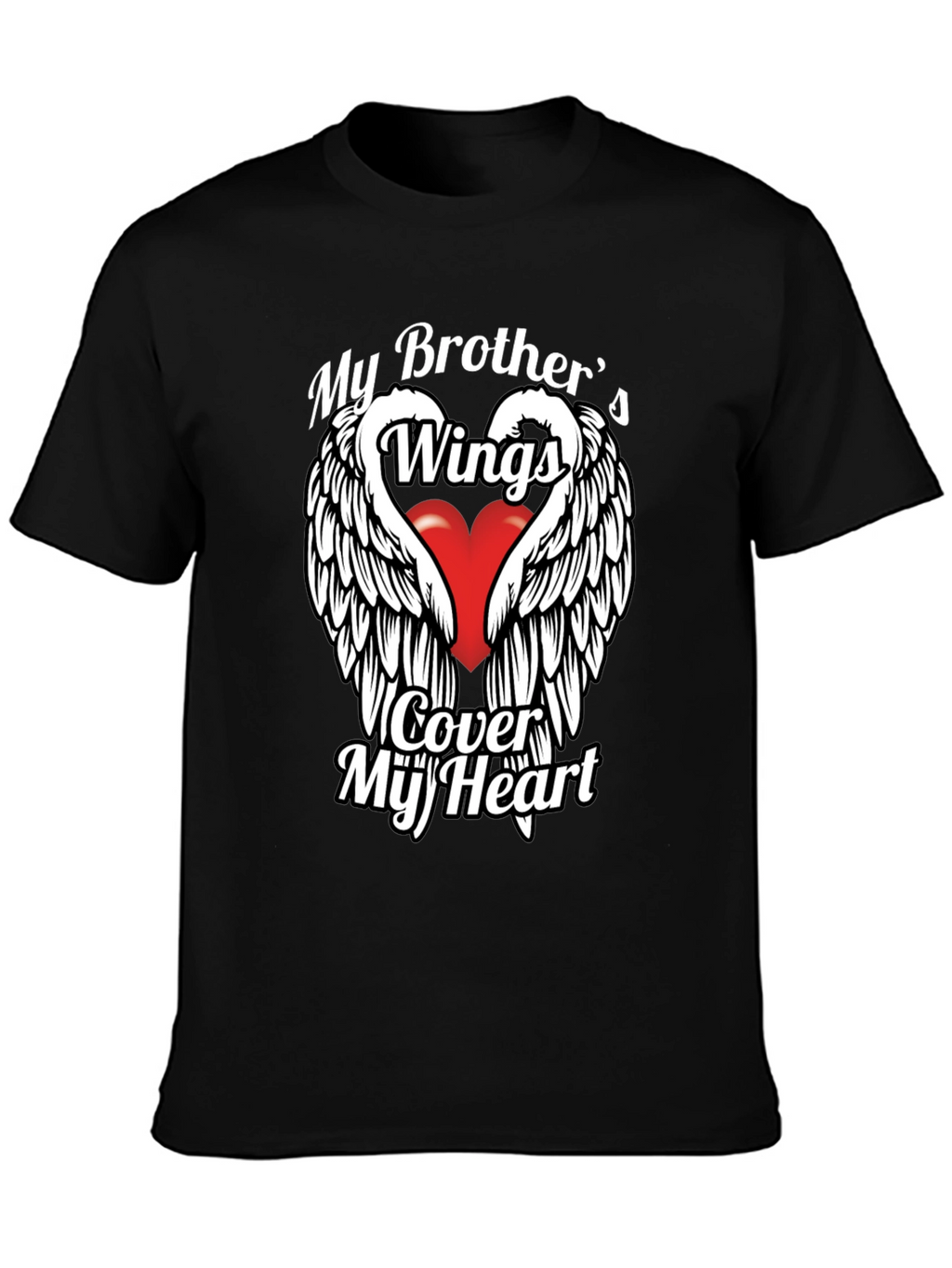 Brothers Wings Heart Graphic T-Shirt