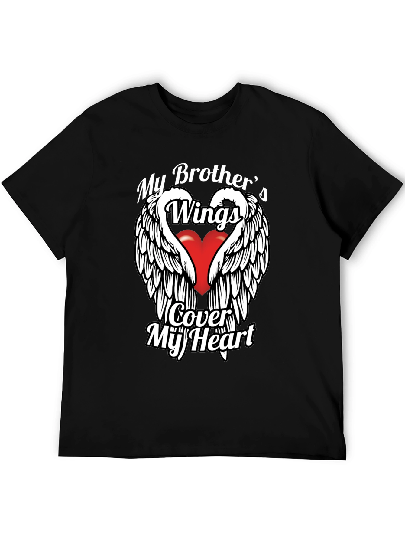 Brothers Wings Heart Graphic T-Shirt