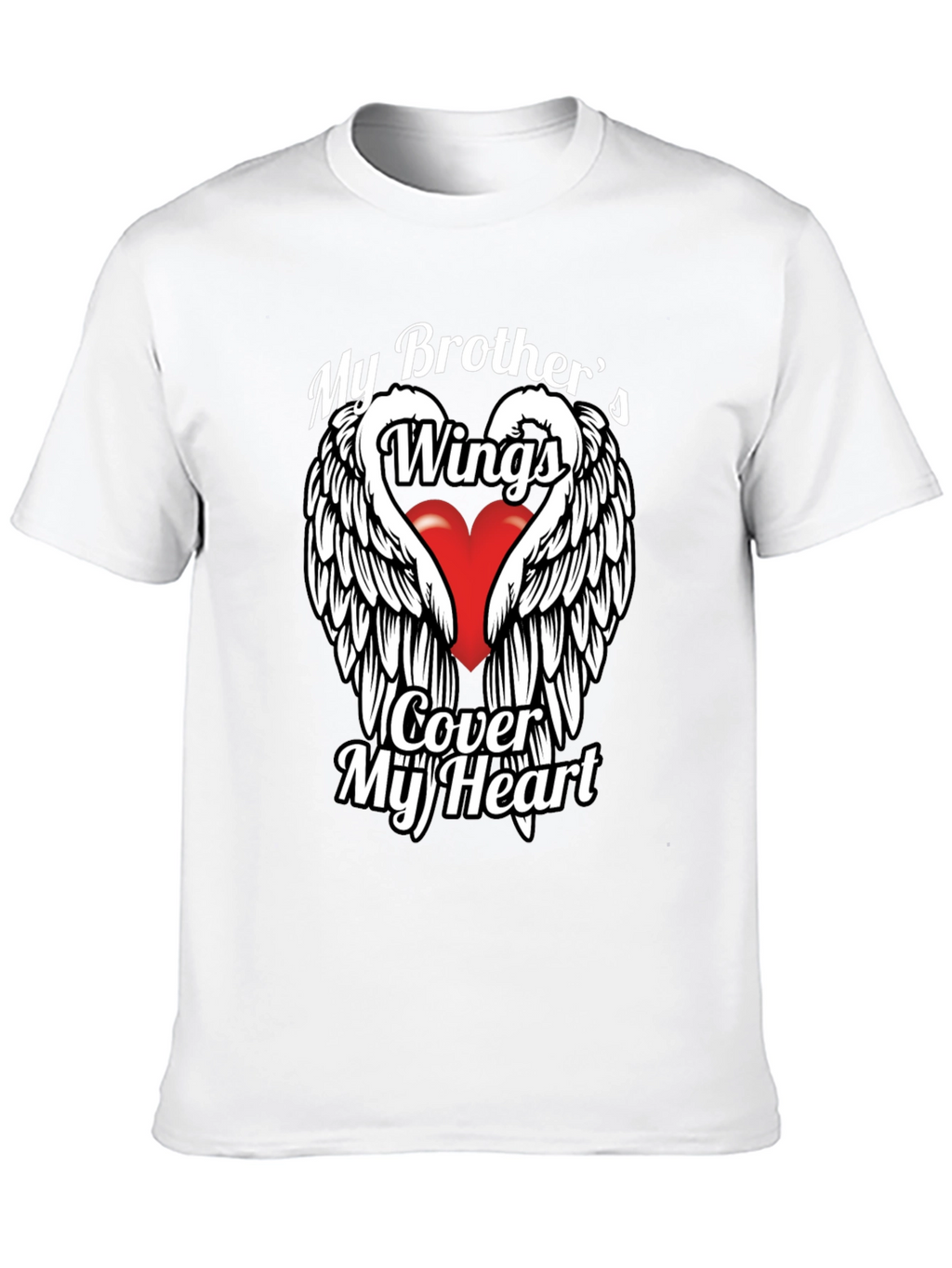 Brothers Wings Heart Graphic T-Shirt