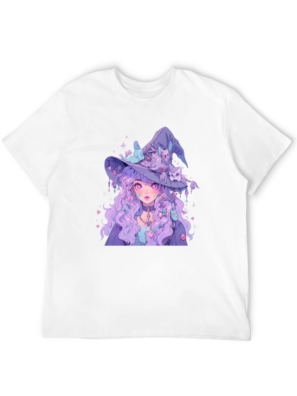 Anime Witch Graphic Tee - Black T-Shirt