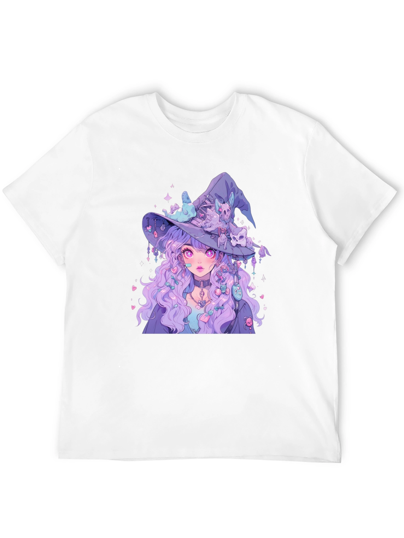 Anime Witch Graphic Tee - Black T-Shirt