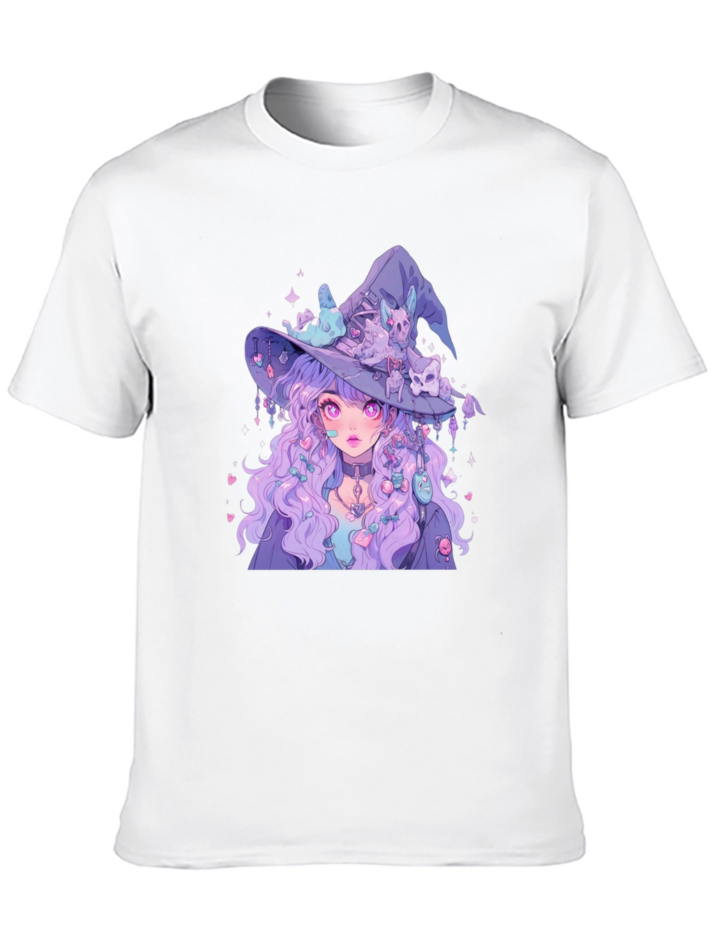 Anime Witch Graphic Tee - Black T-Shirt