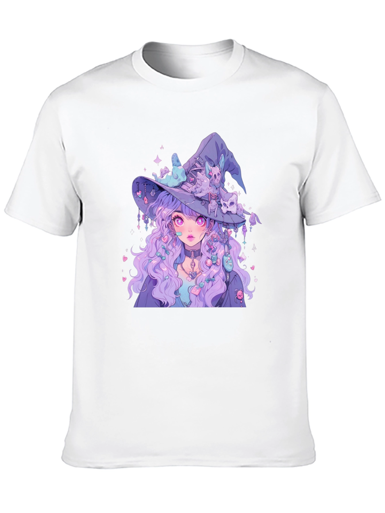 Anime Witch Graphic Tee - Black T-Shirt