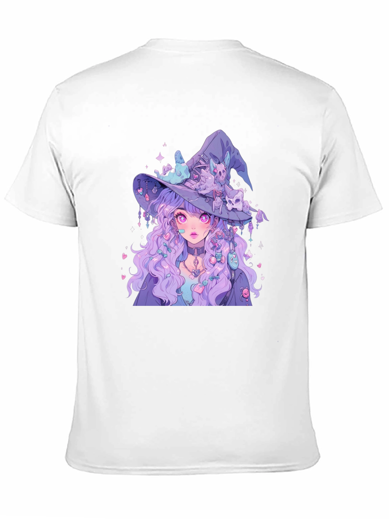 Anime Witch Graphic Tee - Black T-Shirt