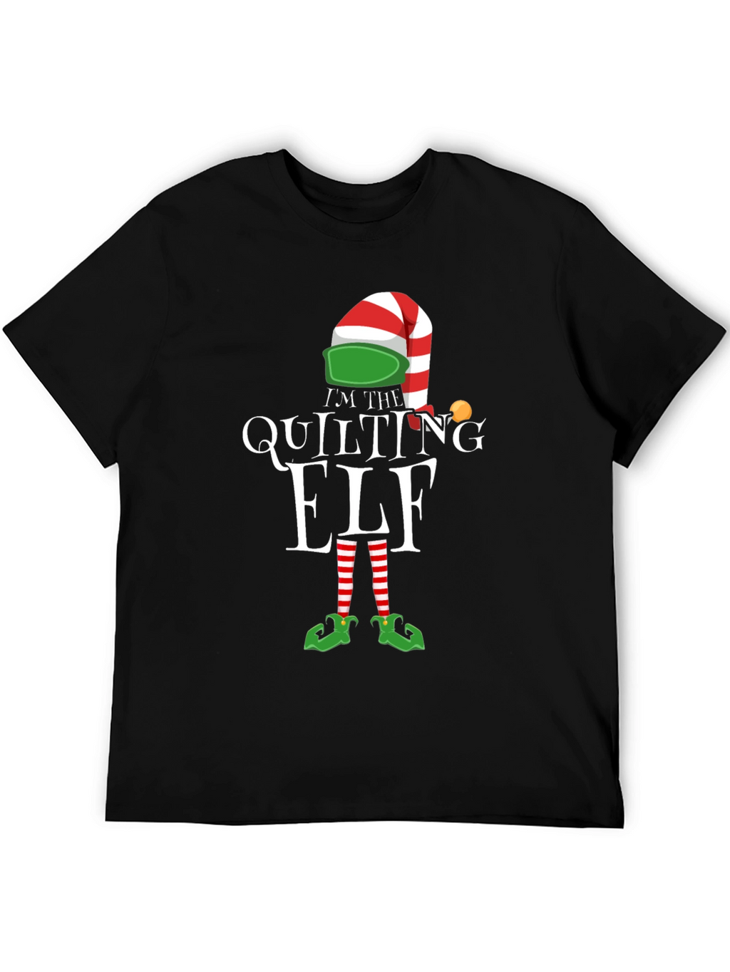Quilting Elf Graphic T-Shirt: Holiday Humor Apparel