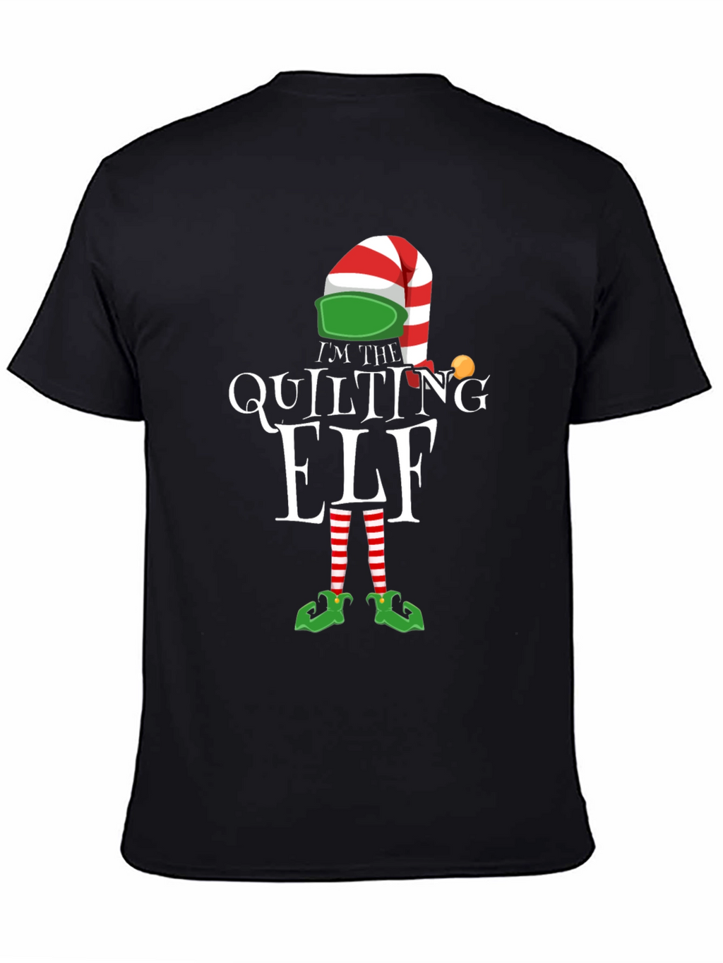 Quilting Elf Graphic T-Shirt: Holiday Humor Apparel