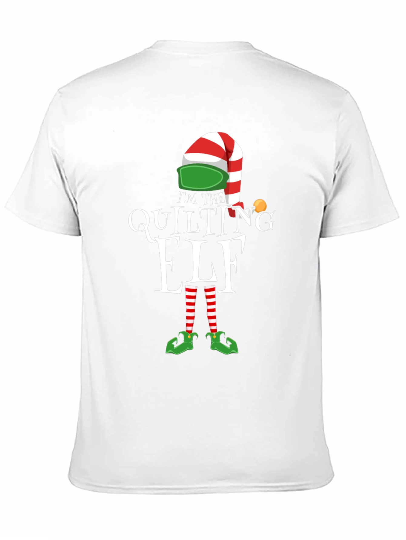 Quilting Elf Graphic T-Shirt: Holiday Humor Apparel