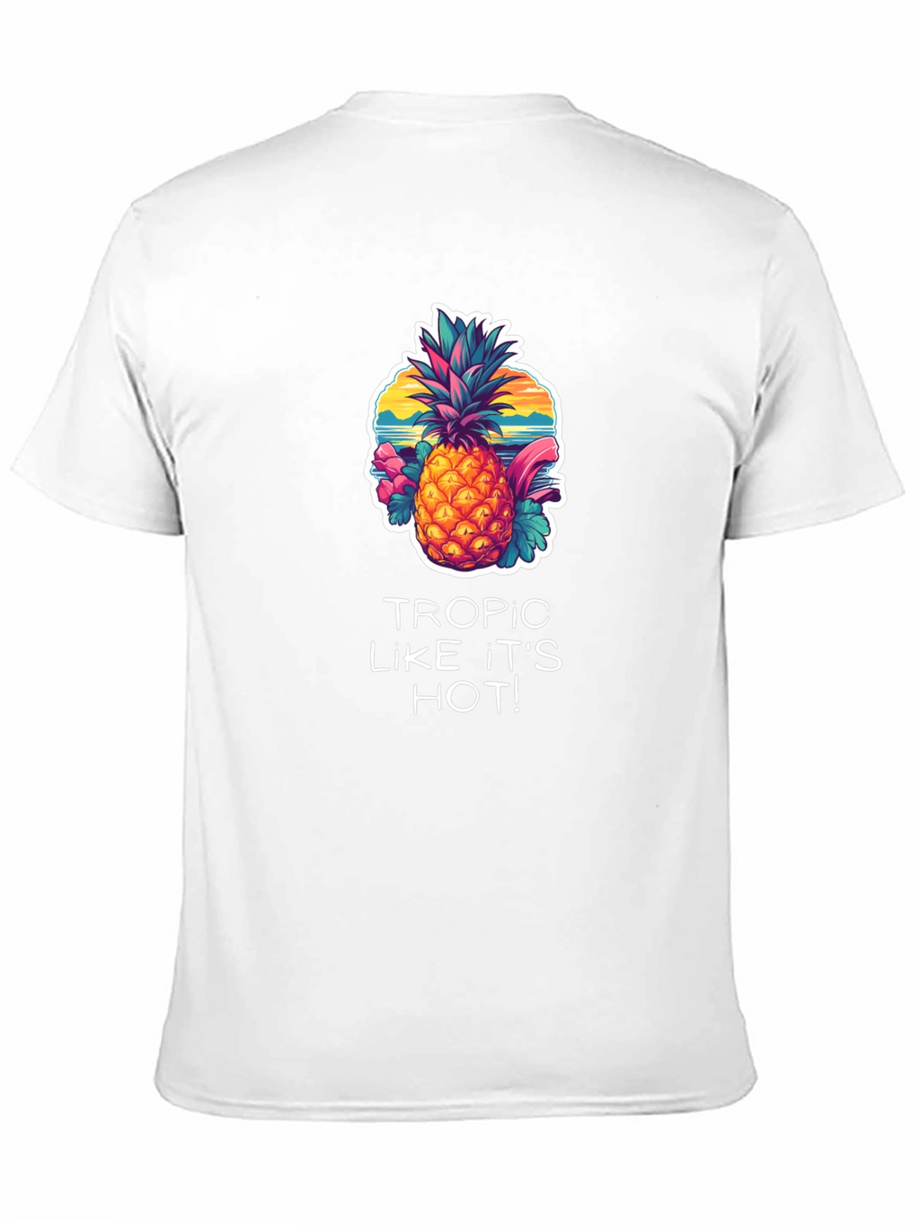 Tropical Pineapple Graphic Black T-Shirt