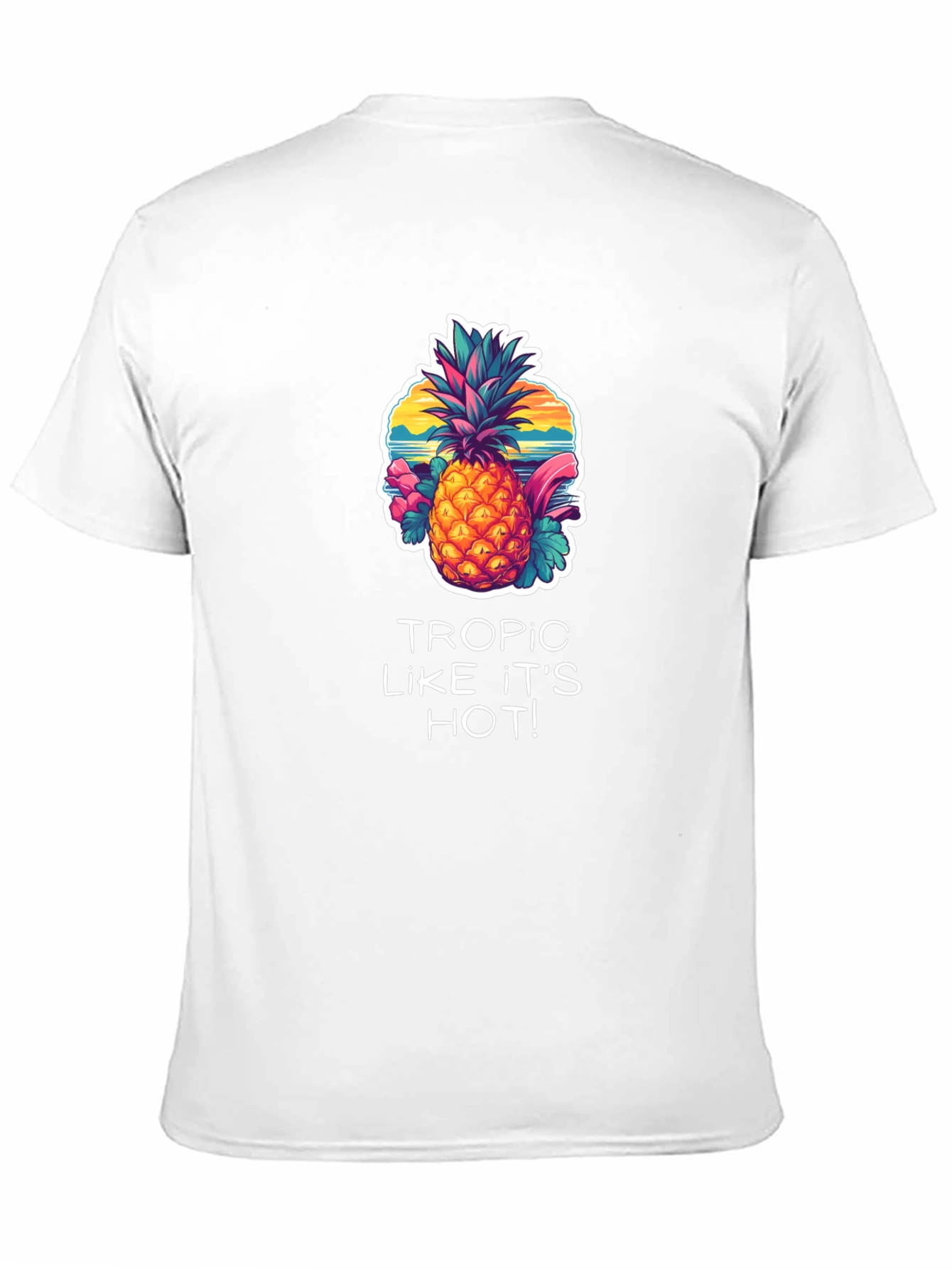 Tropical Pineapple Graphic Black T-Shirt