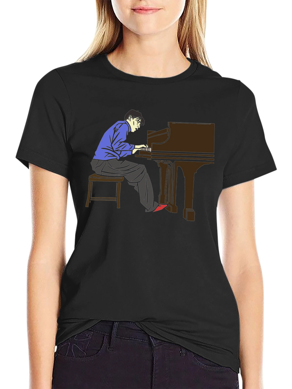 Piano Player Graphic Tee - Musician T-Shirt
