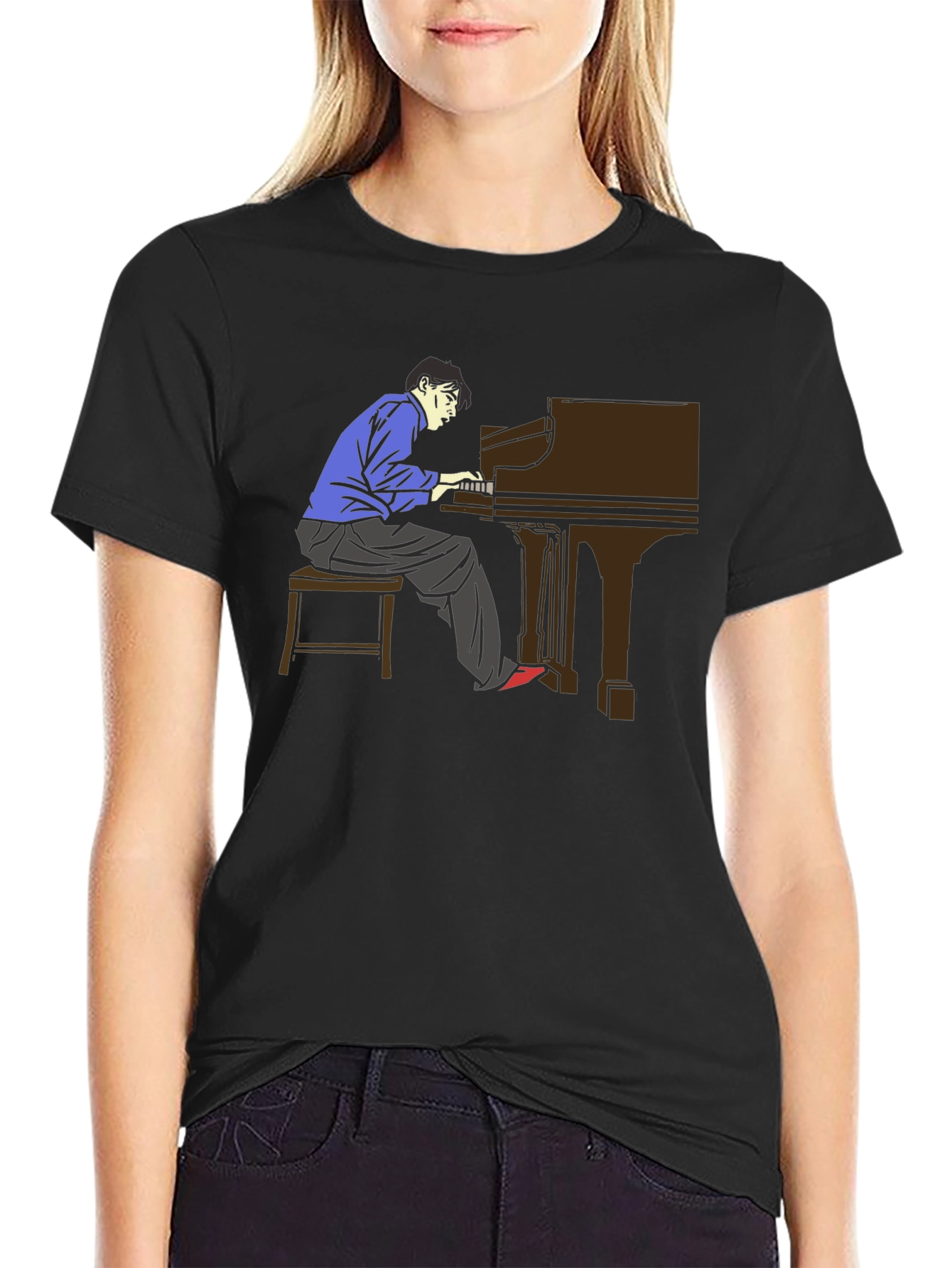 Piano Player Graphic Tee - Musician T-Shirt