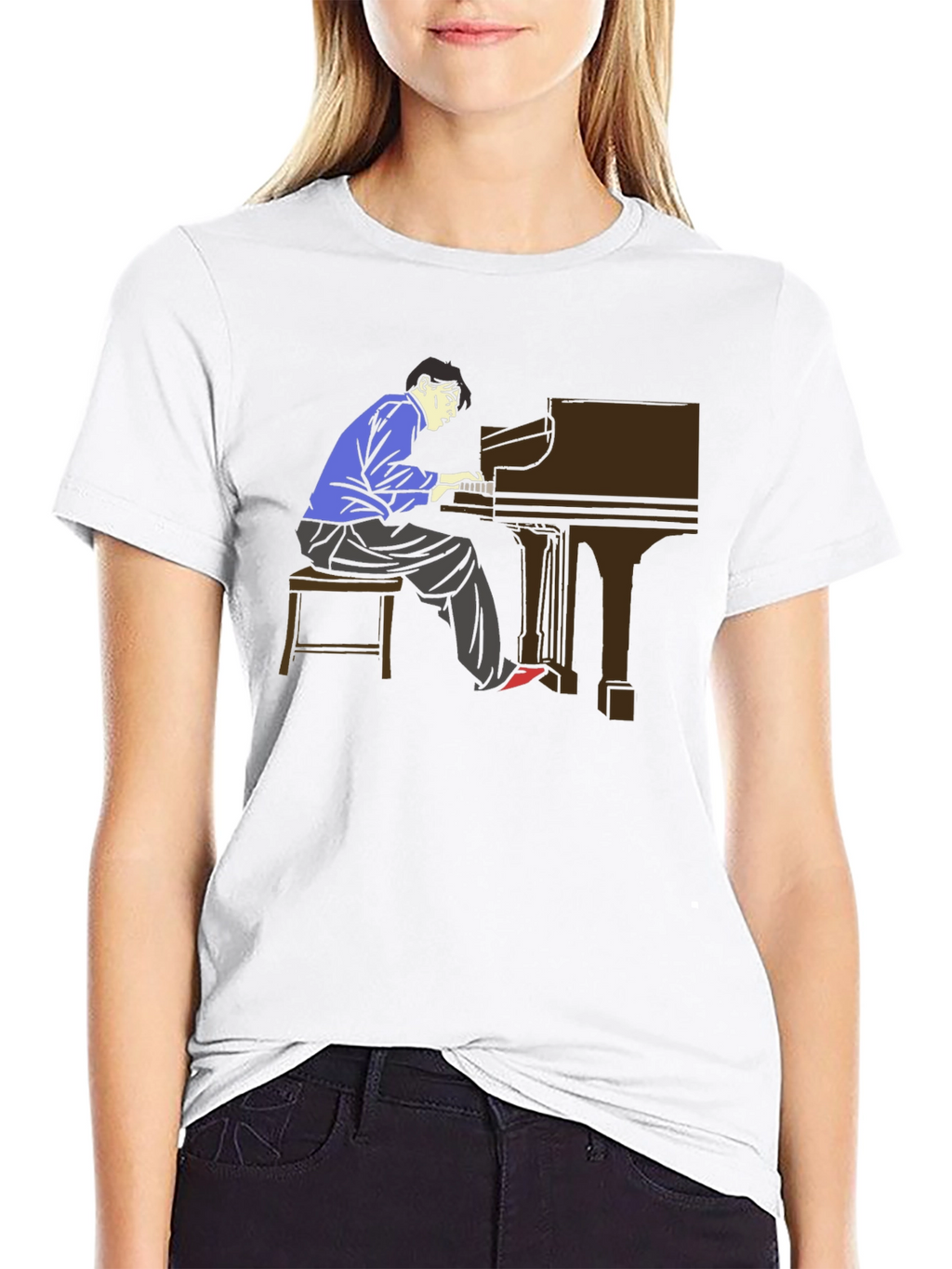 Piano Player Graphic Tee - Musician T-Shirt