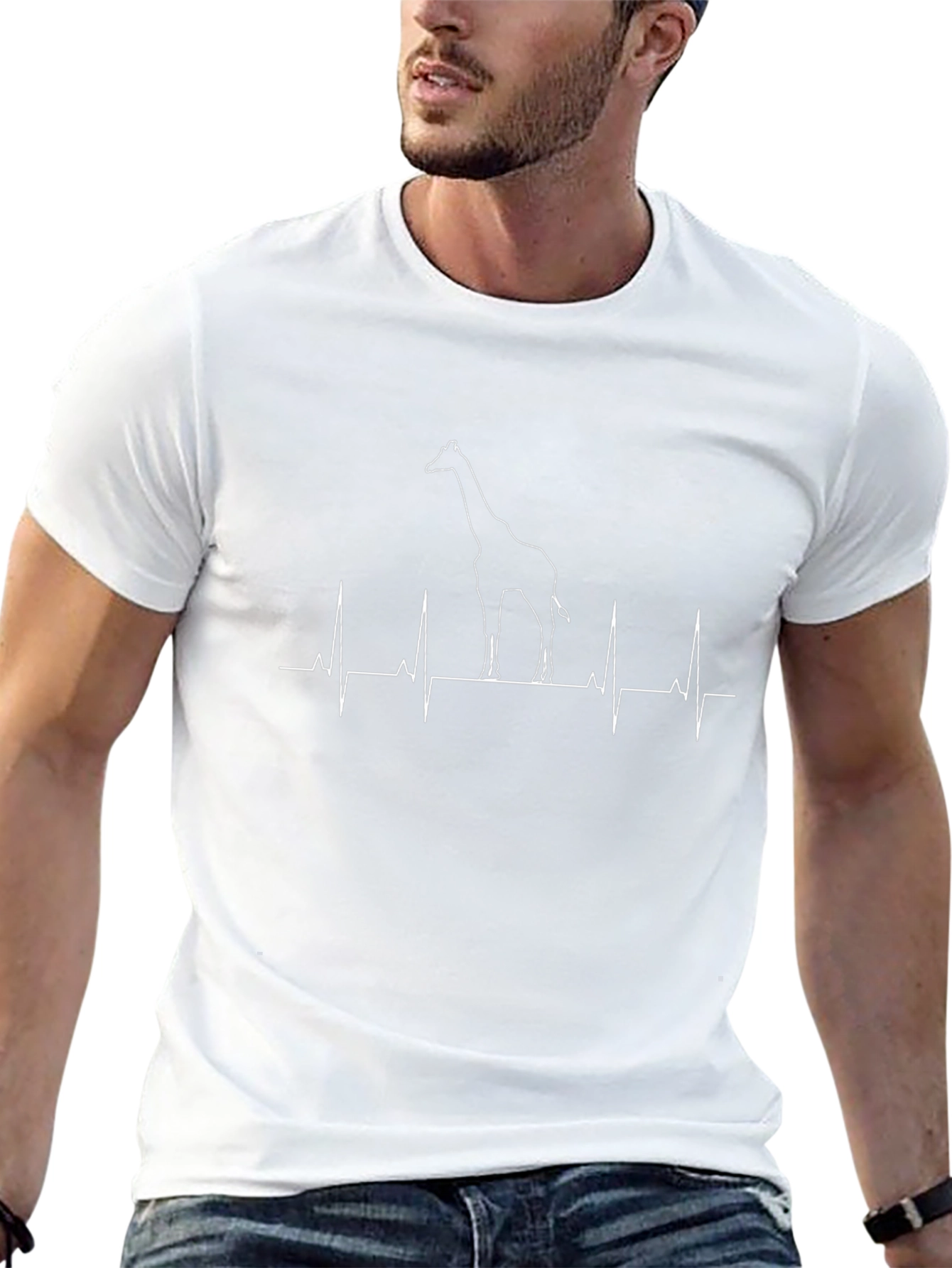 Giraffe Heartbeat Graphic T-Shirt - Unisex