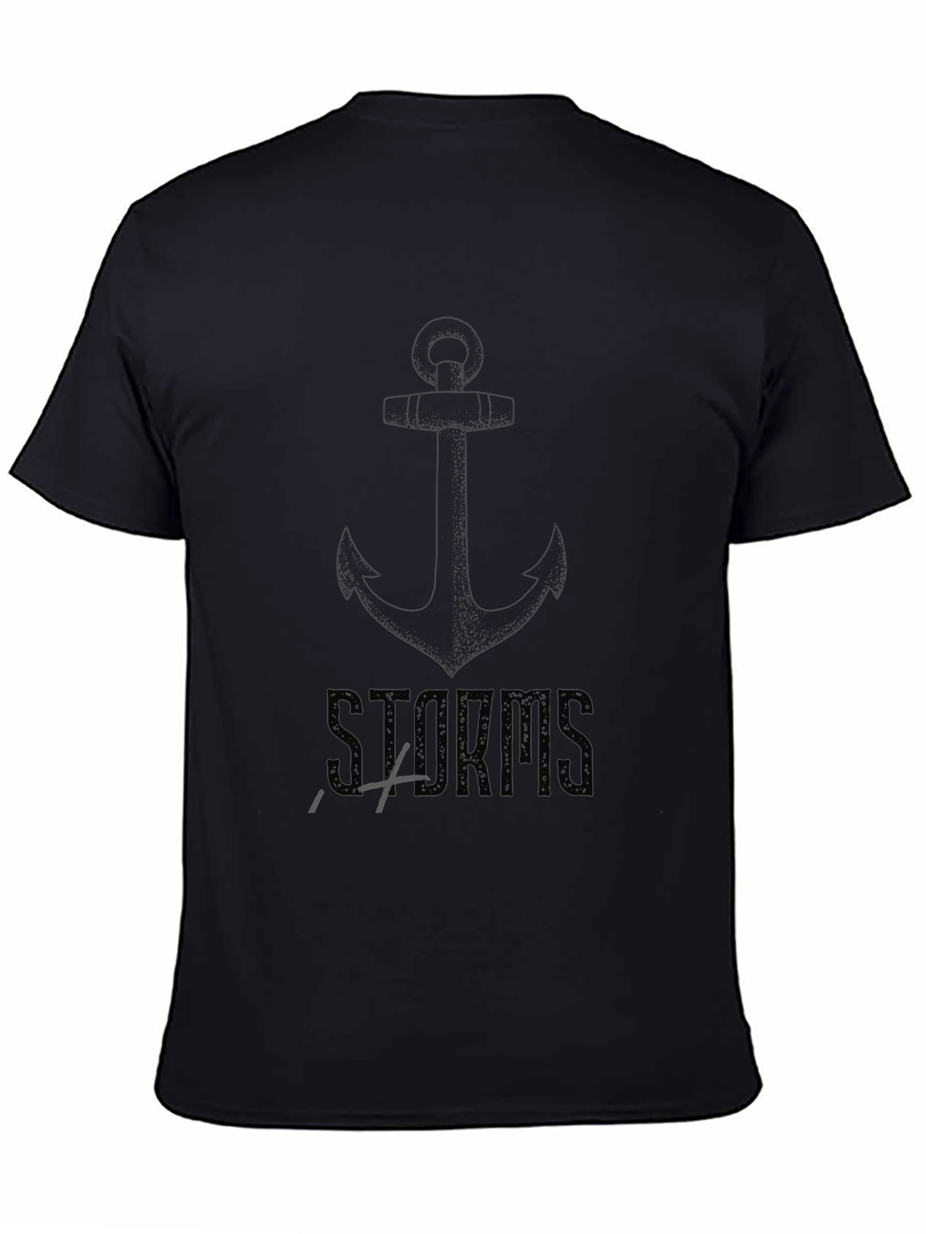 Storms Anchor Black Graphic T-Shirt