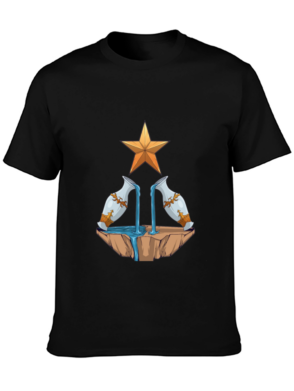Aquarius Zodiac T-Shirt - Water Bearer Design