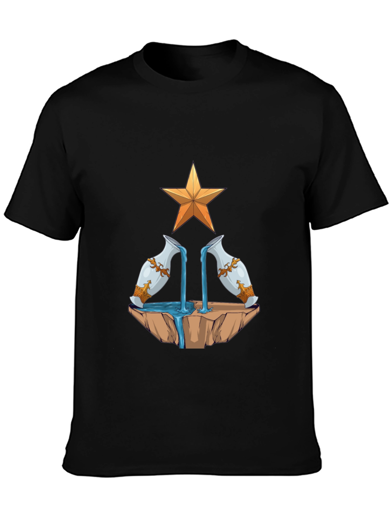 Aquarius Zodiac T-Shirt - Water Bearer Design