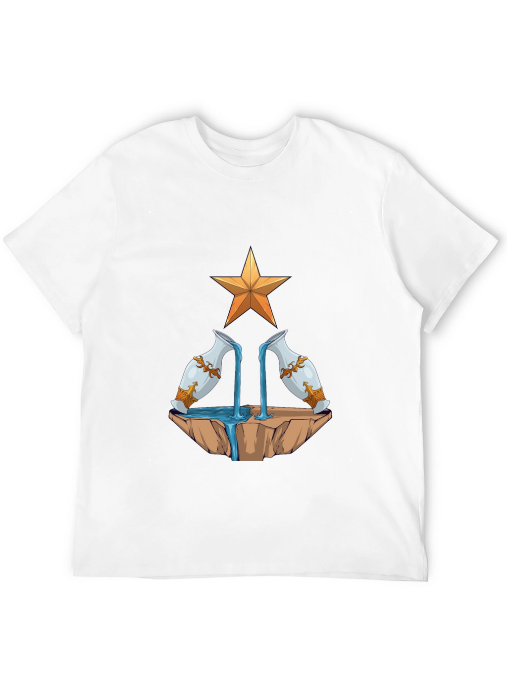 Aquarius Zodiac T-Shirt - Water Bearer Design