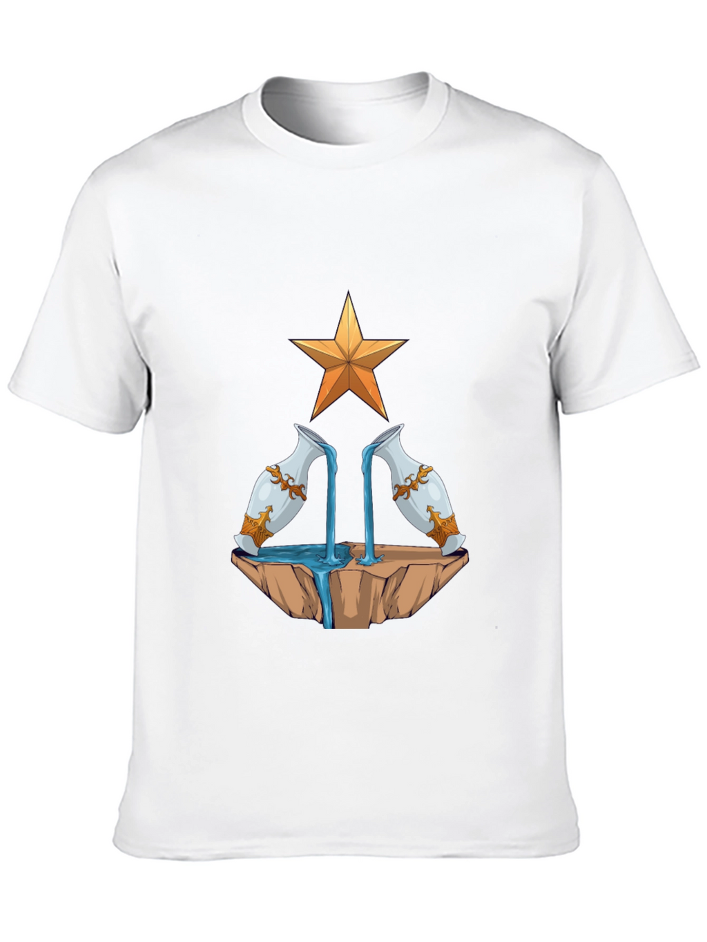 Aquarius Zodiac T-Shirt - Water Bearer Design