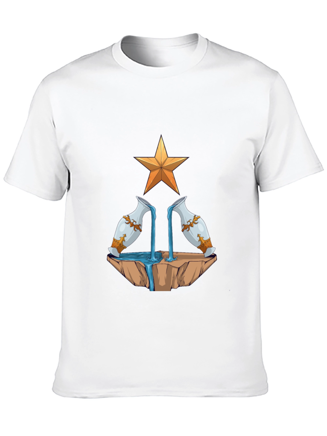 Aquarius Zodiac T-Shirt - Water Bearer Design