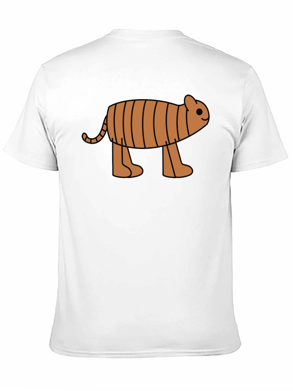 Cartoon Tiger Graphic Tee -  Black Cotton T-Shirt