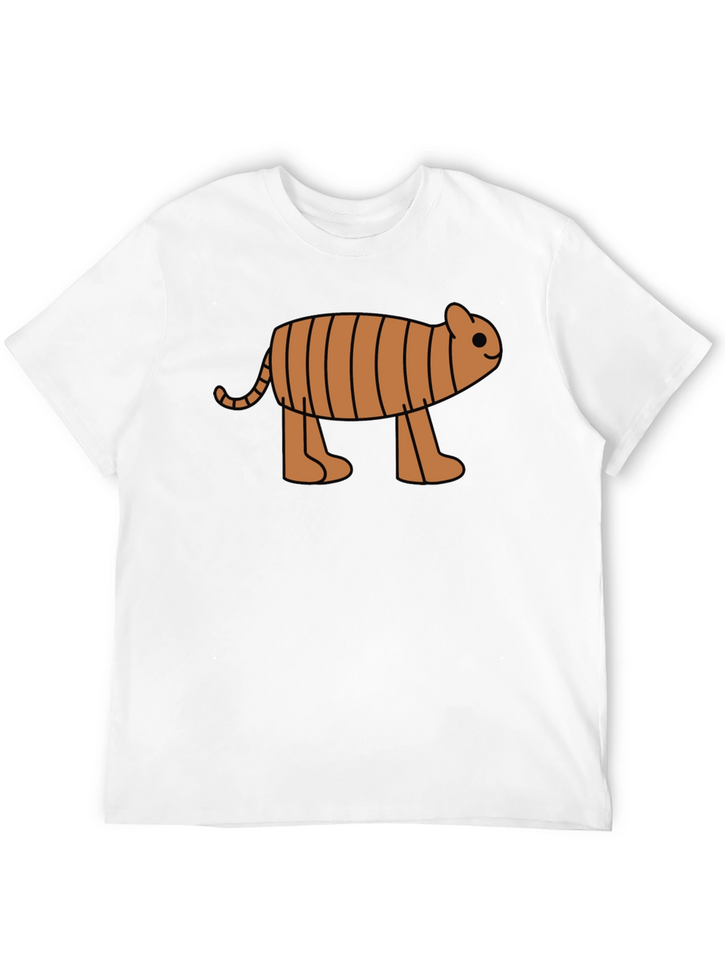 Cartoon Tiger Graphic Tee -  Black Cotton T-Shirt