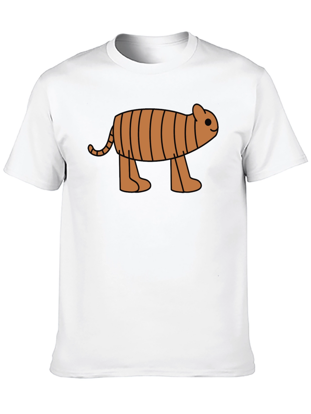 Cartoon Tiger Graphic Tee -  Black Cotton T-Shirt