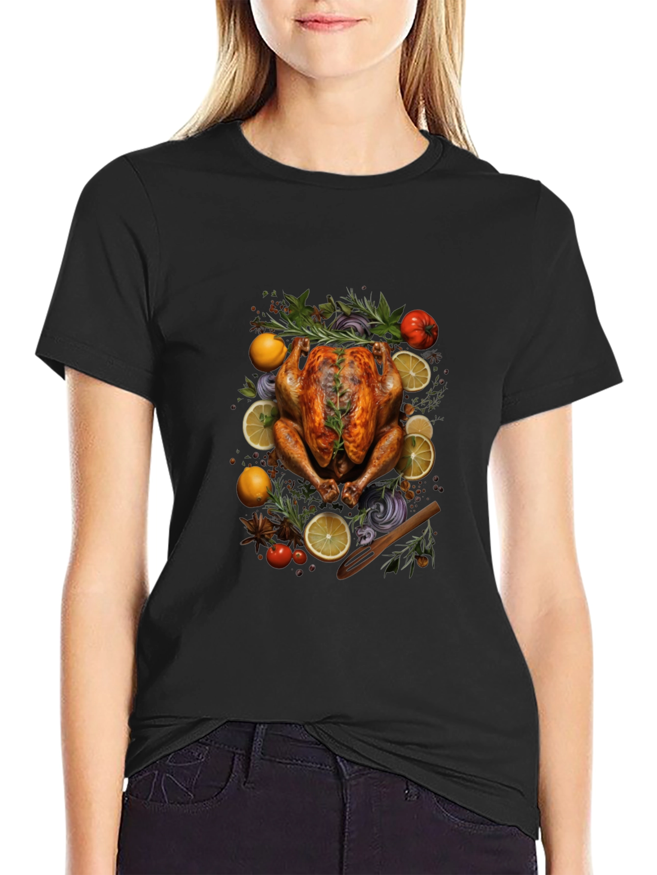 Thanksgiving Feast Black T-Shirt