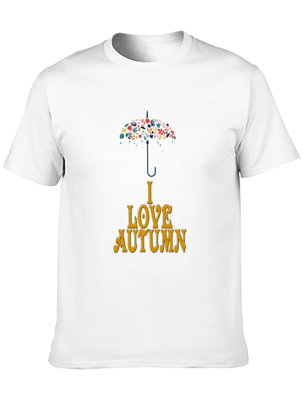 I Love Autumn Umbrella Graphic T-Shirt