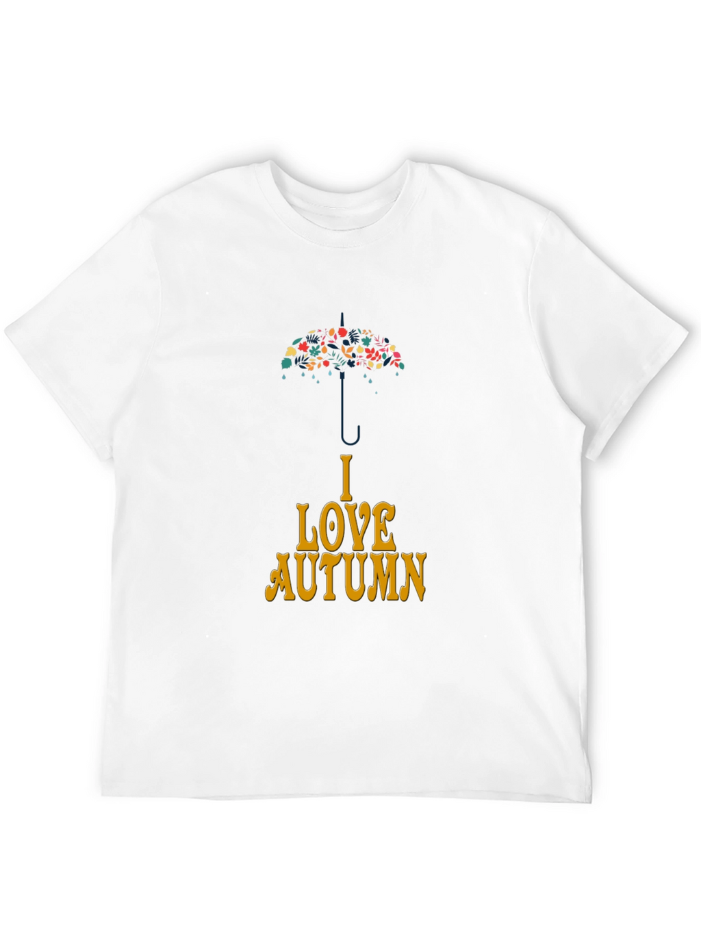 I Love Autumn Umbrella Graphic T-Shirt
