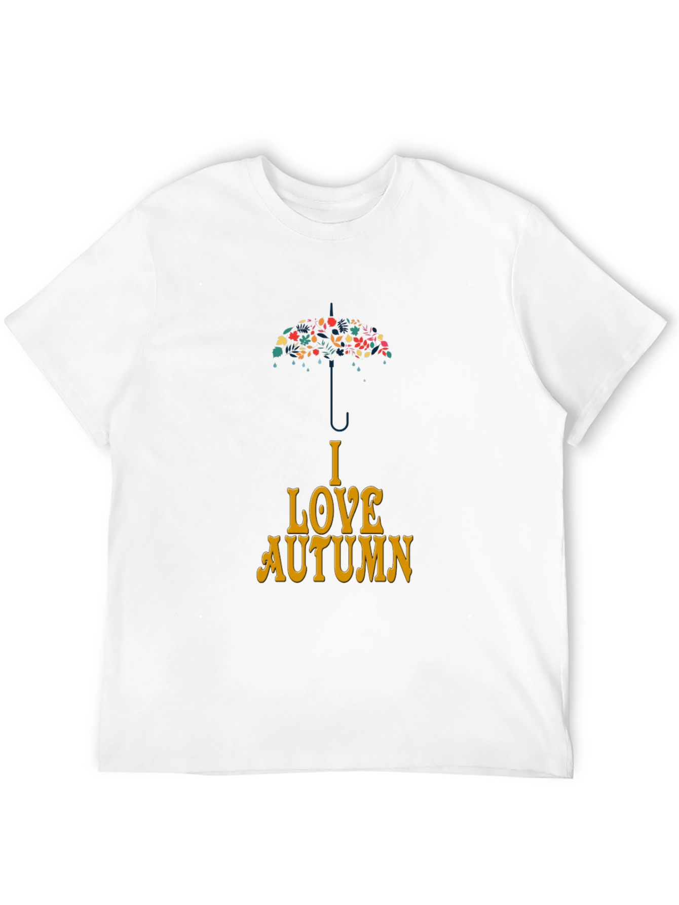 I Love Autumn Umbrella Graphic T-Shirt