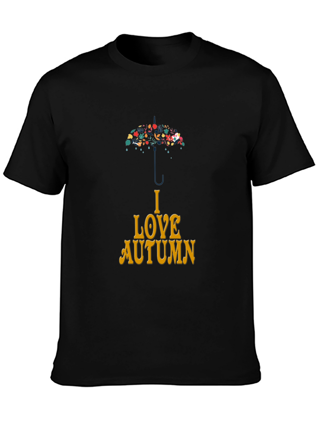 I Love Autumn Umbrella Graphic T-Shirt