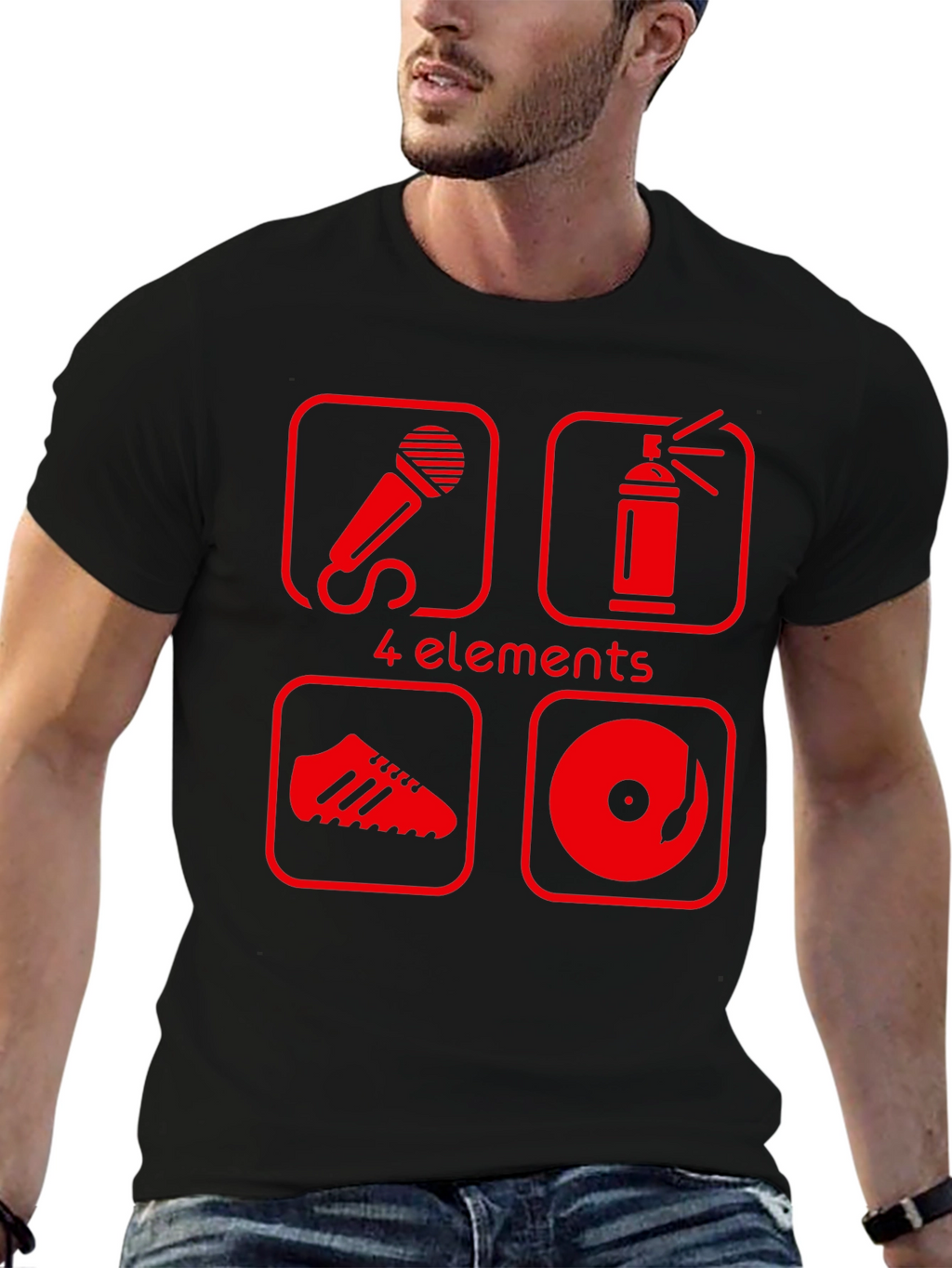 4 Elements Hip Hop T-Shirt - Black