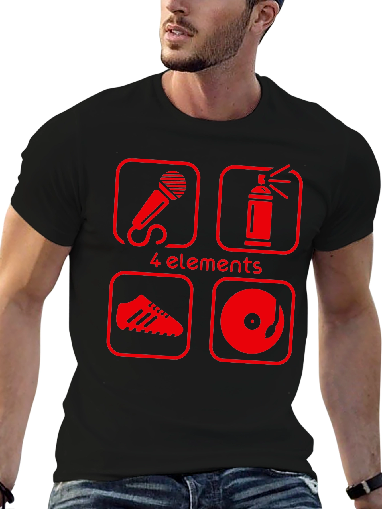 4 Elements Hip Hop T-Shirt - Black