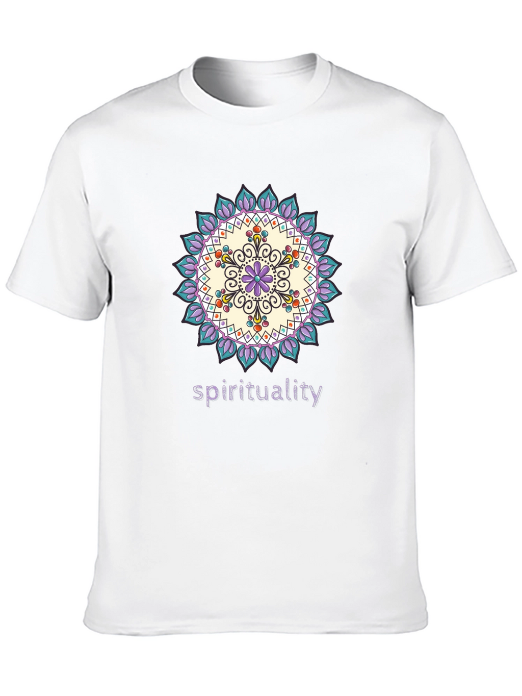 Spiritual Mandala Design Black T-Shirt
