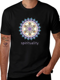 Spiritual Mandala Design Black T-Shirt