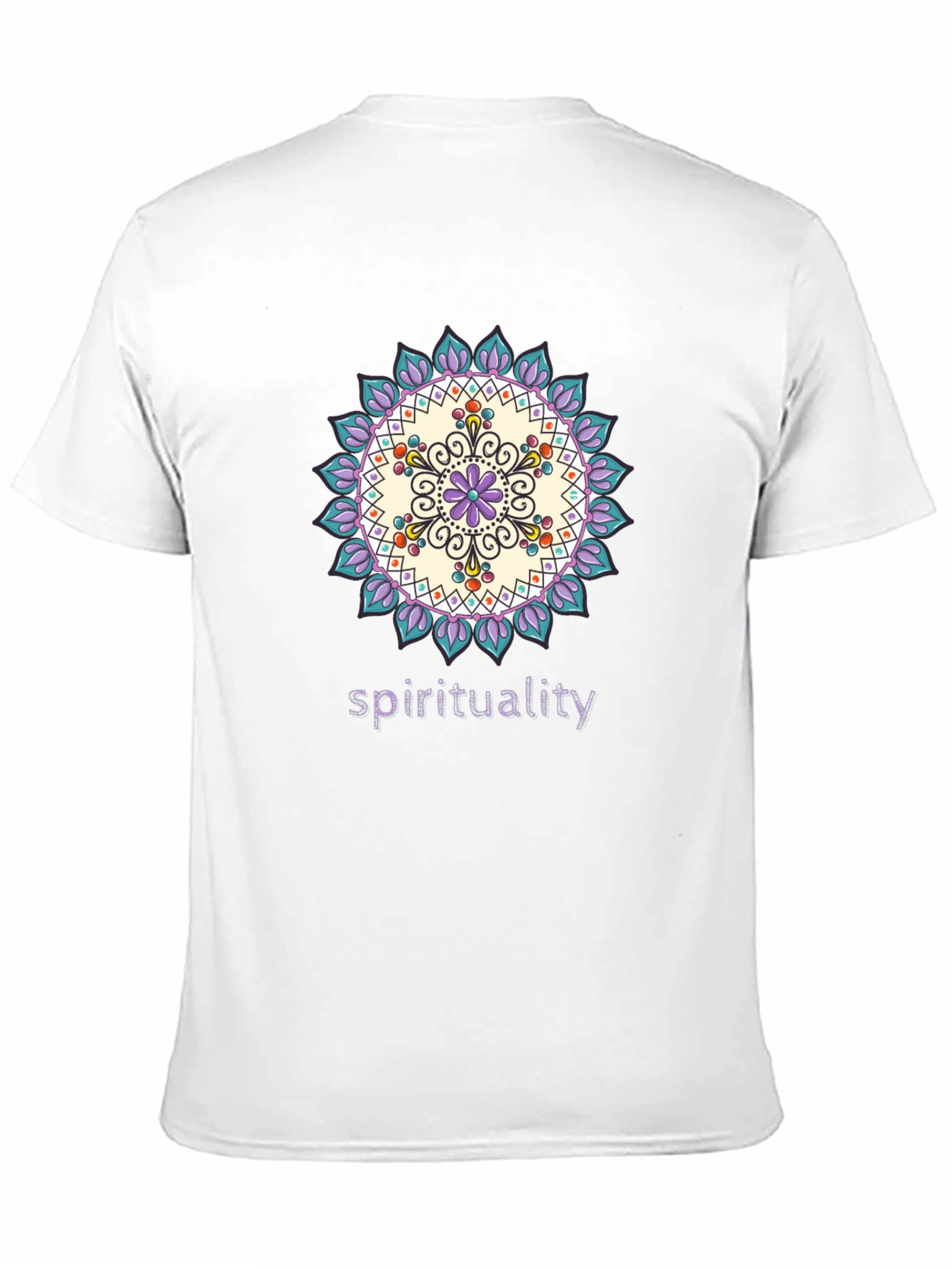 Spiritual Mandala Design Black T-Shirt