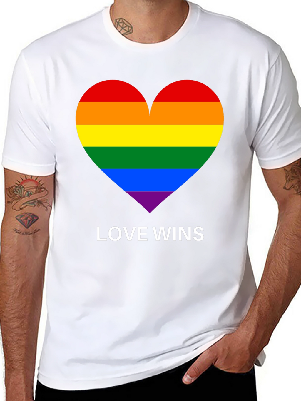 Love Wins Pride Rainbow Heart T-Shirt