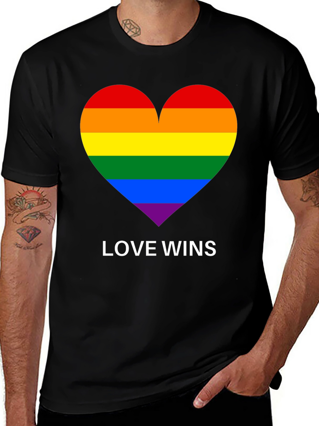 Love Wins Pride Rainbow Heart T-Shirt