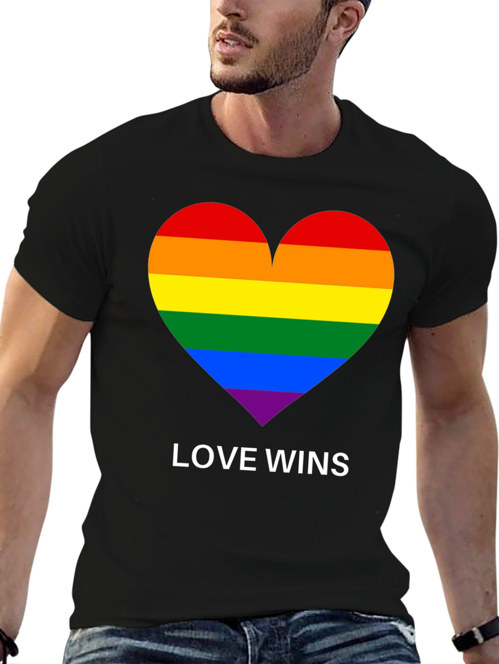 Love Wins Pride Rainbow Heart T-Shirt