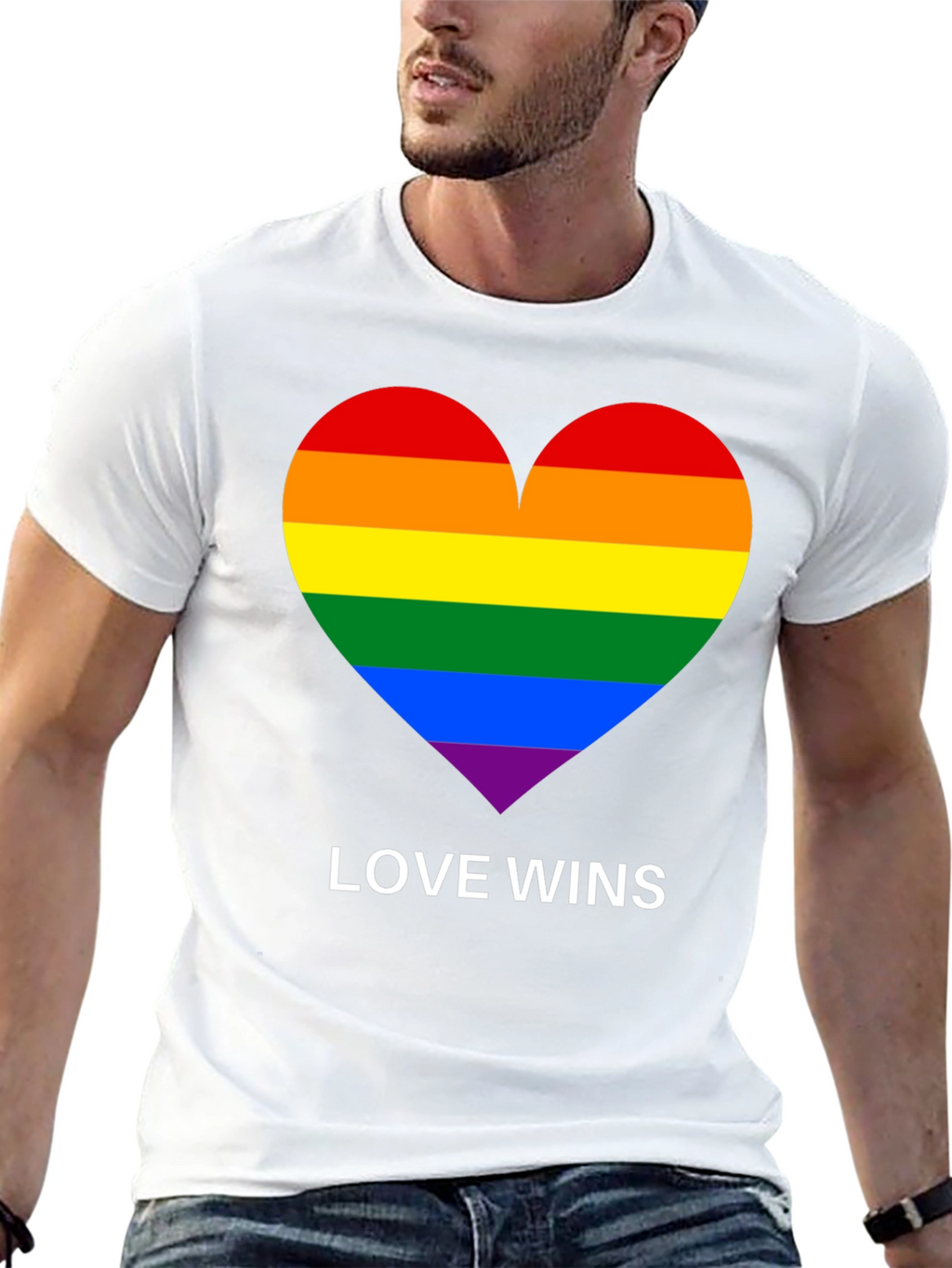 Love Wins Pride Rainbow Heart T-Shirt