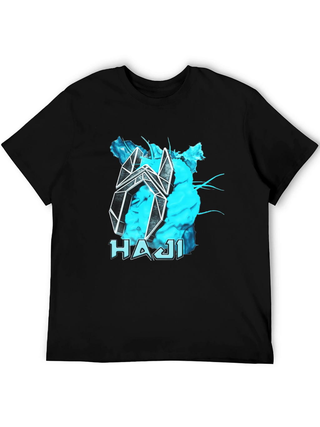 Abstract HAJI Graphic Black T-Shirt