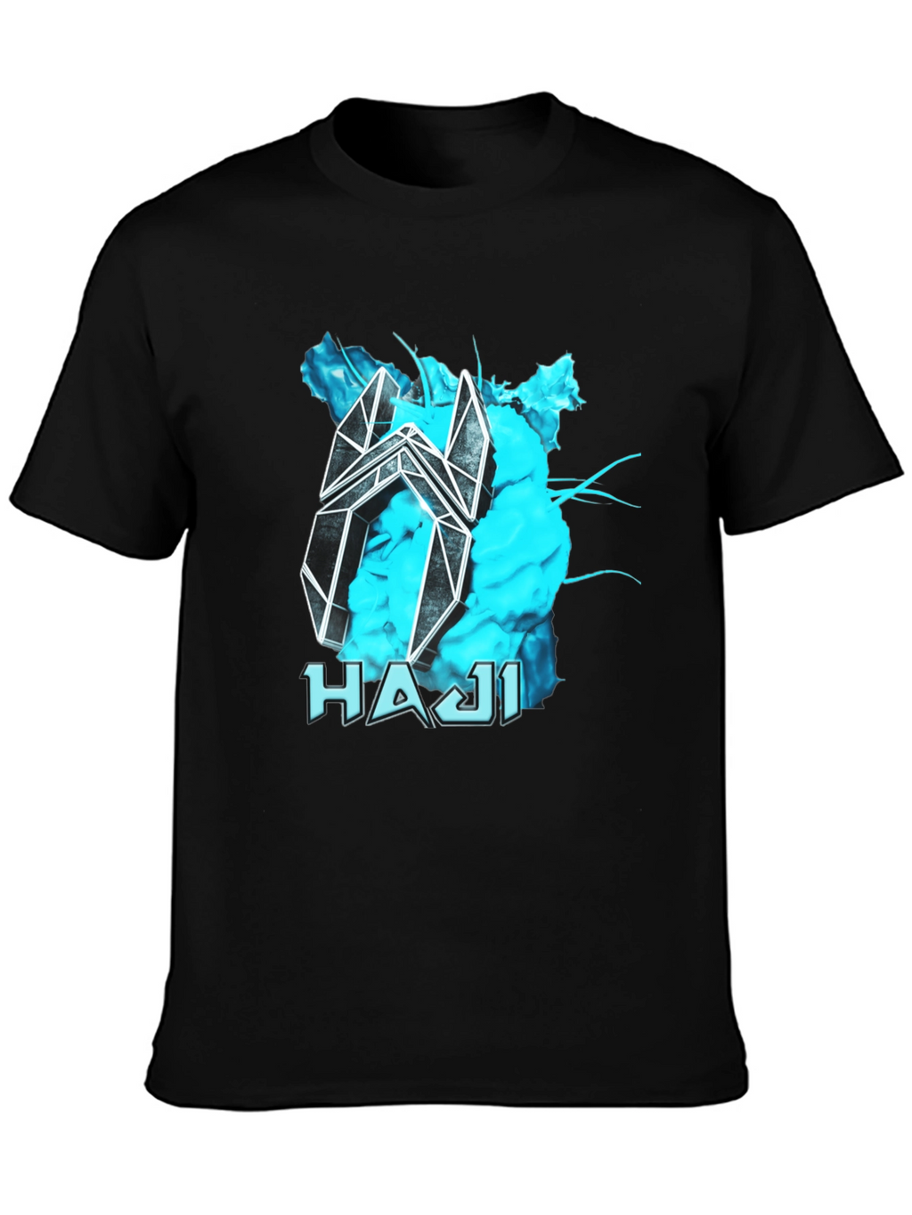 Abstract HAJI Graphic Black T-Shirt