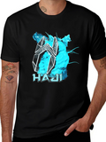 Abstract HAJI Graphic Black T-Shirt