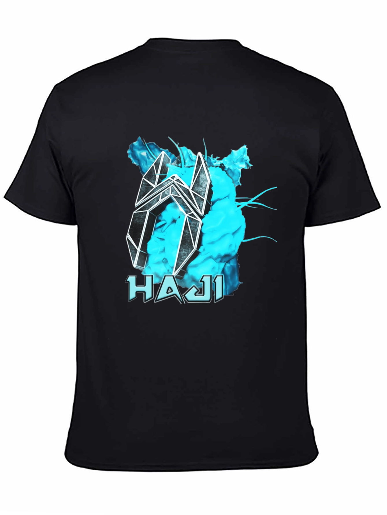 Abstract HAJI Graphic Black T-Shirt