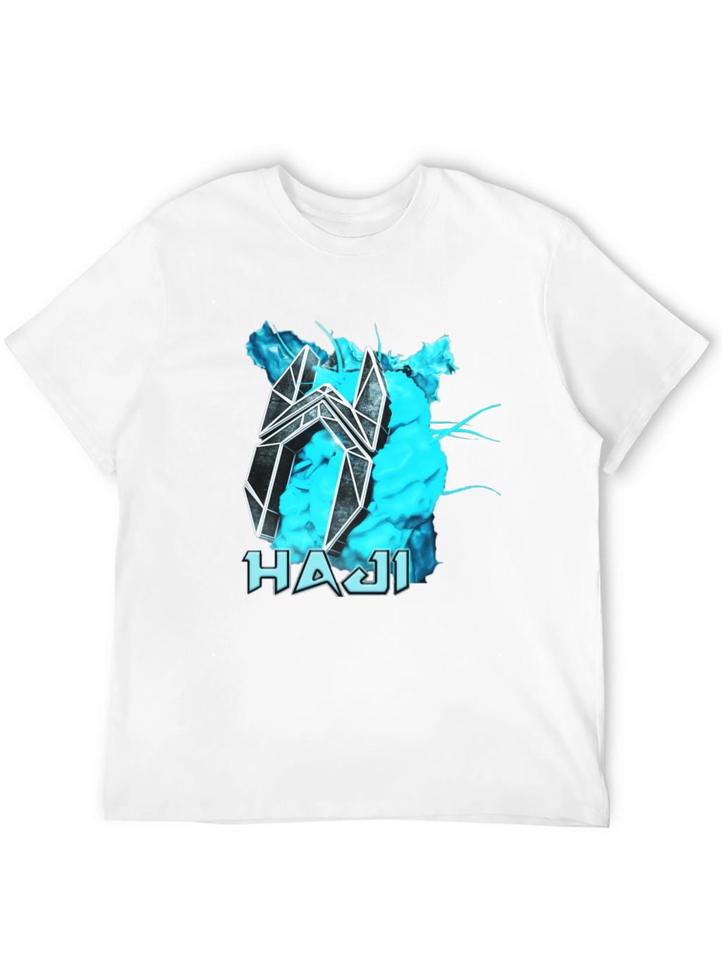 Abstract HAJI Graphic Black T-Shirt