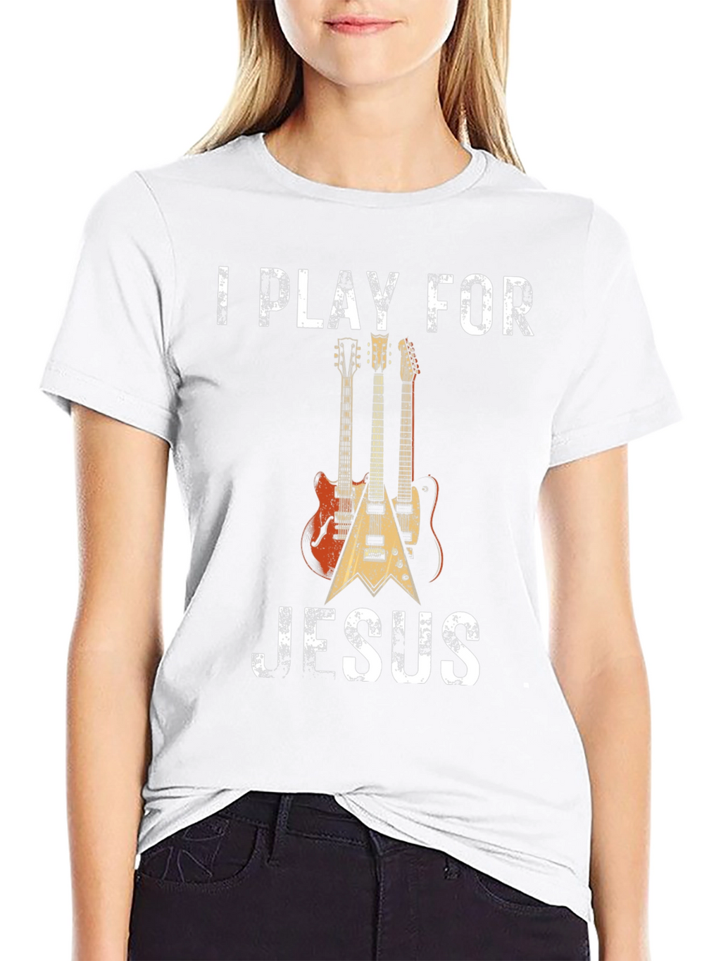 I Play for Jesus T-Shirt: Guitar Christian Apparel