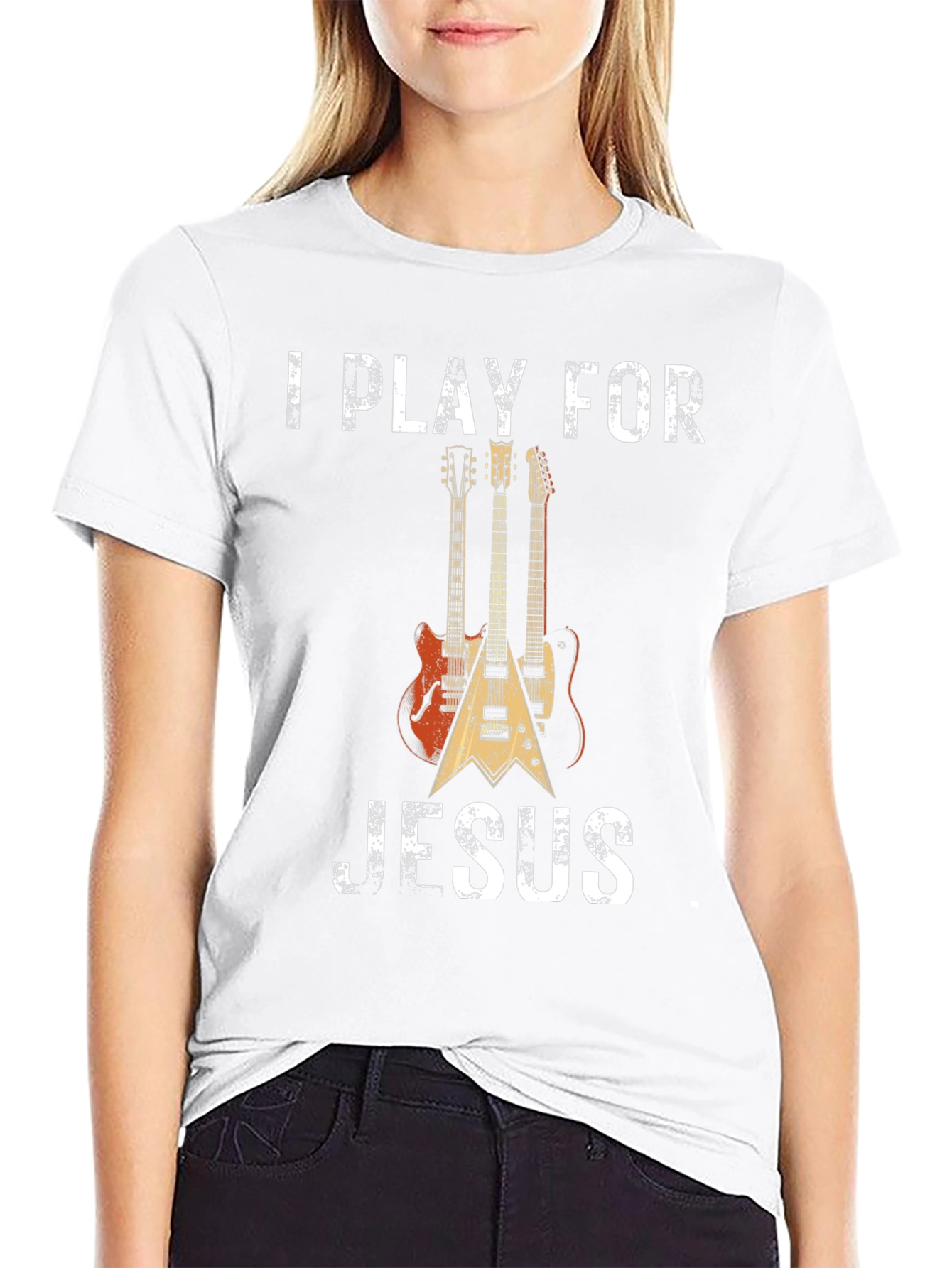 I Play for Jesus T-Shirt: Guitar Christian Apparel